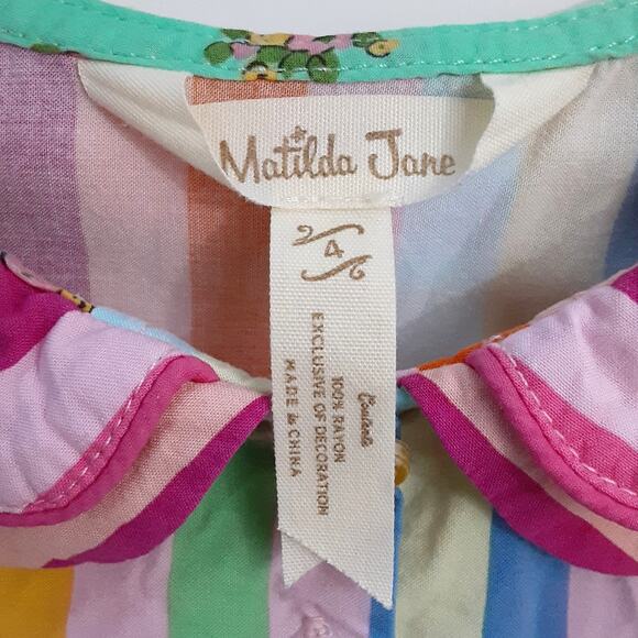 Matilda Jane Happy Thoughts Tunic Brilliant Daydream Rainbow Stripe Girls 4 - Picture 6 of 6